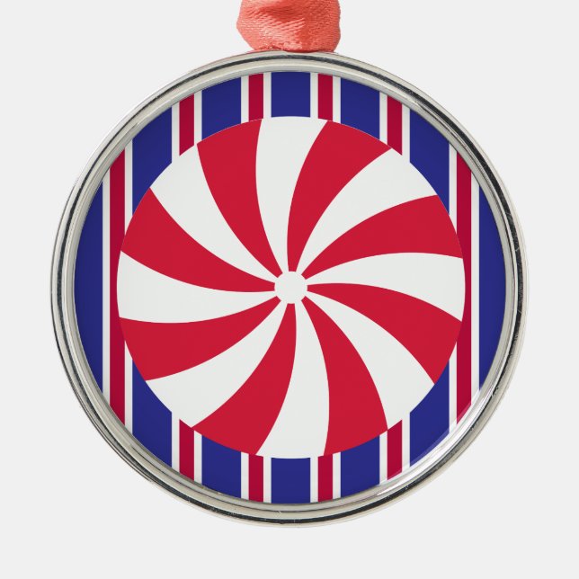 Roligt och Finare Peppermint Candy Julgransprydnad Metall (Framsidan)