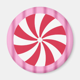 Roligt och Finare Rosa Jul Peppermint Candy Magnet