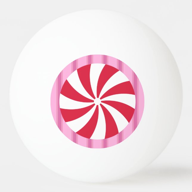 Roligt och Finare Rosa Jul Peppermint Candy Pingisboll (Framsidan)