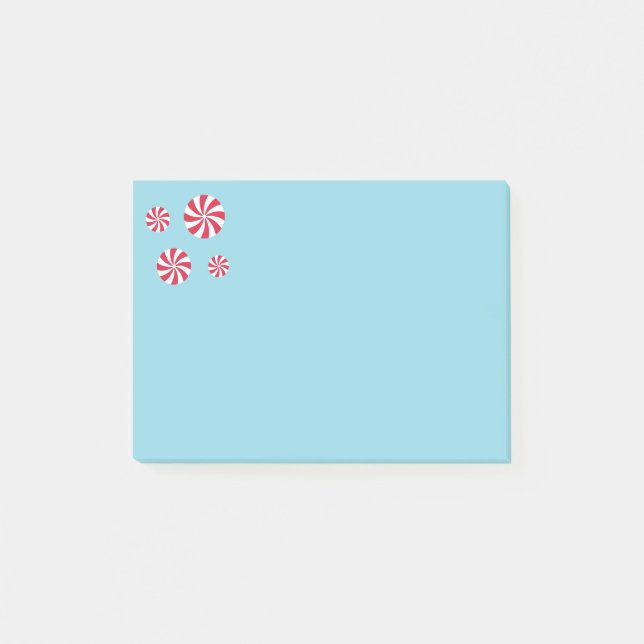 Roligt och Finare Rosa Jul Peppermint Candy Post-it Block (Framsida)