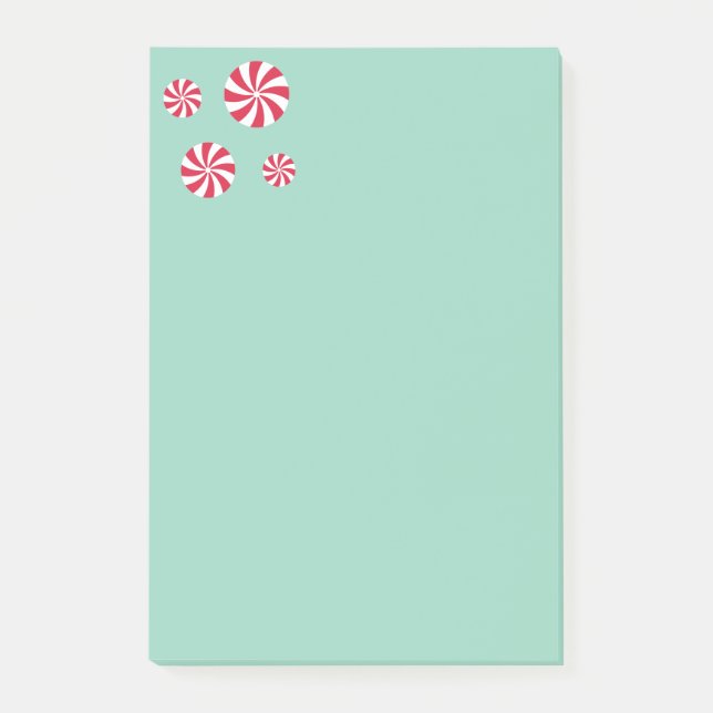 Roligt och Finare Rosa Jul Peppermint Candy Post-it Block (Framsida)