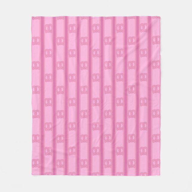 Roligt och Finare Rosa Pretzel Fleecefilt (Framsidan)