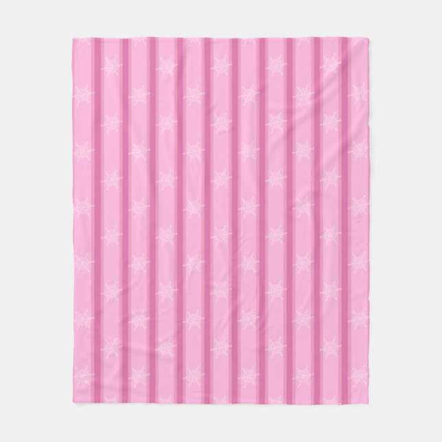 Roligt och Finare Rosa Snöflake Fleecefilt (Framsidan)