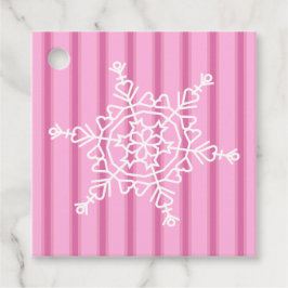 Roligt och Finare Rosa Snöflake Gåvor Etiketter