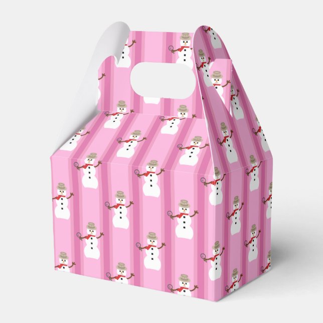 Roligt och Finare Rosa Snögubbe Presentaskar (Framsidan Sidan)