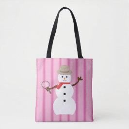Roligt och Finare Rosa Snögubbe Tygkasse