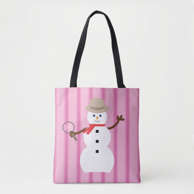 Roligt och Finare Rosa Snögubbe Tygkasse (Framsida)