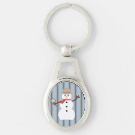 Roligt och Finare Snögubbe-inspektör Ovalt Silverfärgad Nyckelring