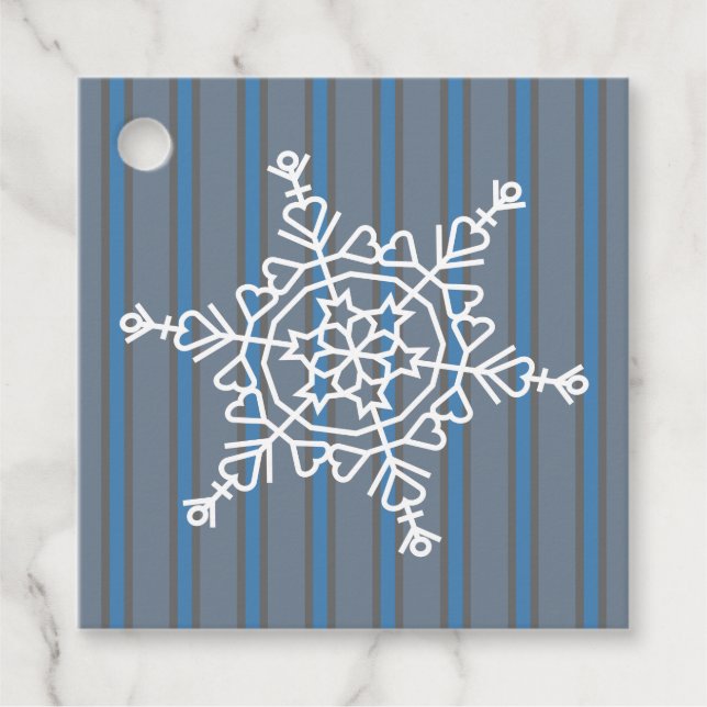 Roligt och Finare Snowflake Gåvor Etiketter (Framsida)