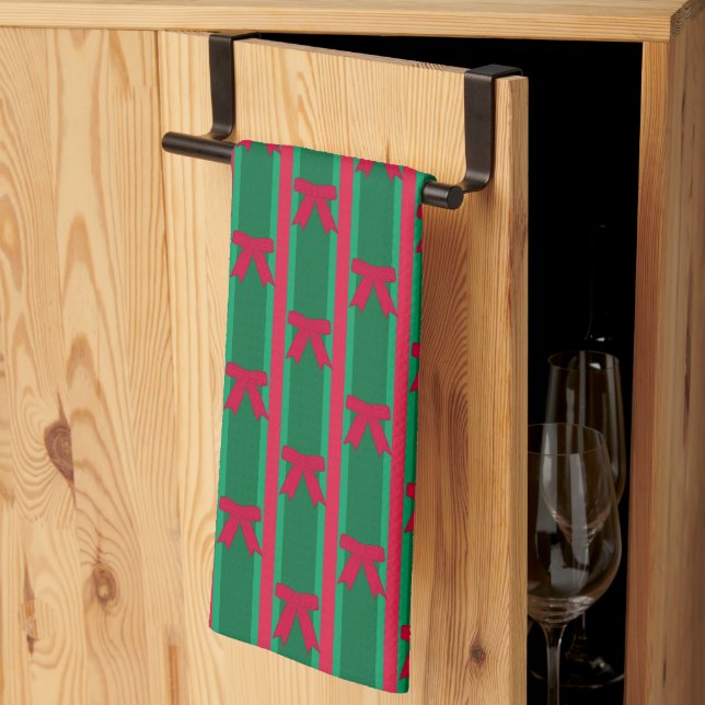 Roligt och Finare-stripe-julklapp Kökshandduk (Thirds Fold)