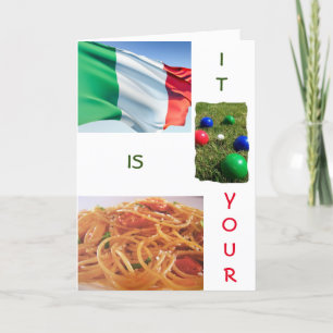 ROLIGT OCH FULLSTÄNDIGT BIRTDAGKORT "ITALIENSKA ST KORT