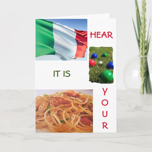 ROLIGT OCH FULLSTÄNDIGT BIRTDAGKORT "ITALIENSKA ST KORT (Framsida)