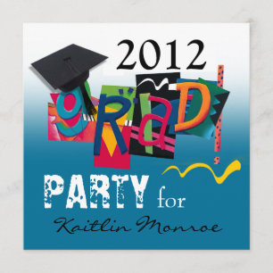 Roligt och Funky 2012 Grad Party-inbjudan Inbjudningar