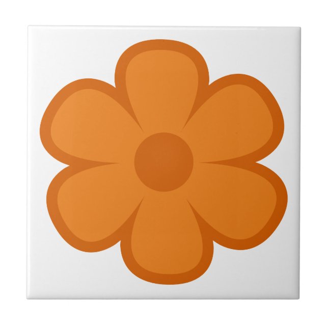 Roligt och Funky 60s 70s Retro Flower Ceramic Tile Kakelplatta (Framsidan)