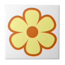 Roligt och Funky 60s 70s Retro Flower Ceramic Tile Kakelplatta