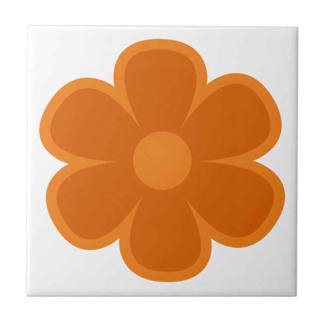 Roligt och Funky 60s 70s Retro Flower Ceramic Tile Kakelplatta (Framsidan)