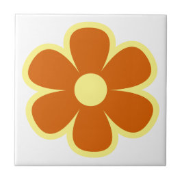 Roligt och Funky 60s 70s Retro Flower Ceramic Tile Kakelplatta
