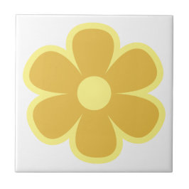 Roligt och Funky 60s 70s Retro Flower Ceramic Tile Kakelplatta