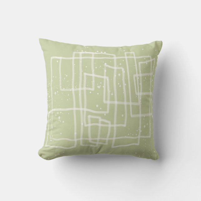 roligt och funky abstrakt konst lime green kudde (Framsida)