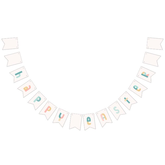 Roligt och Funky Typografi Glad påsk Vimplar (Alla)