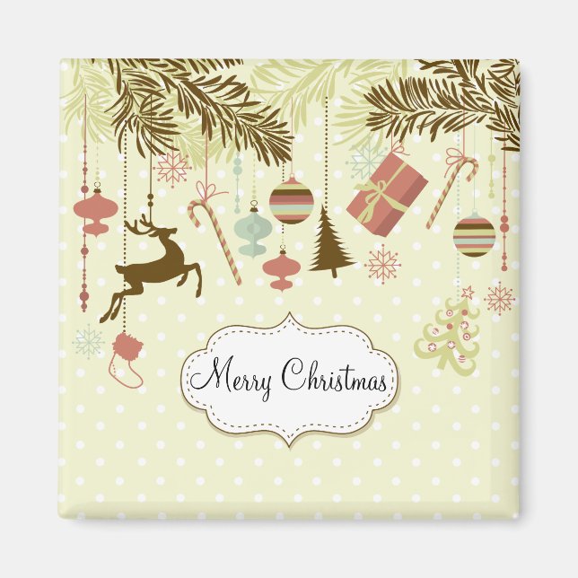 Roligt och julprydnadsföremål magnet (Framsidan)