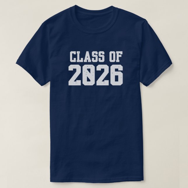 Roligt och katchistisk "seniorklass 2026" T-Shirt (Design framsida)