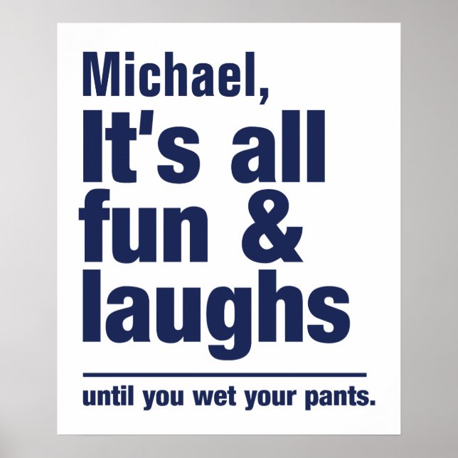 ROLIGT- och LAUGHS-anpassade namn poster (Framsidan)