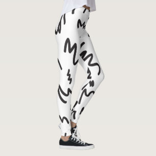 Roligt och modern svartvit leggings