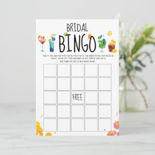 Roligt och modernt färgbestruket Bingo-spelkort Inbjudningar