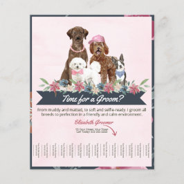 Roligt och rutt Hund med grooming Flyer med adabel