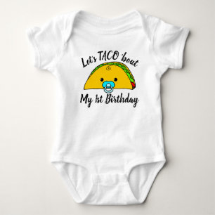 Roligt och sött ettårskalas för bebis med tacos te t shirt