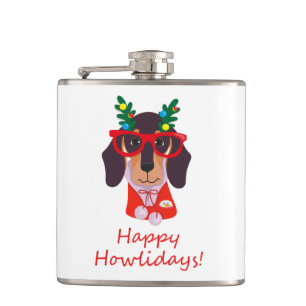 Roligt och sött jul tecken Dachshund Howlidays 180 Fickplunta
