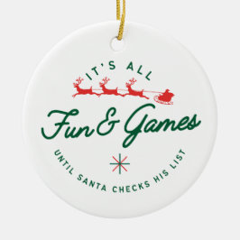 roligt och spel 2 julgransprydnad keramik