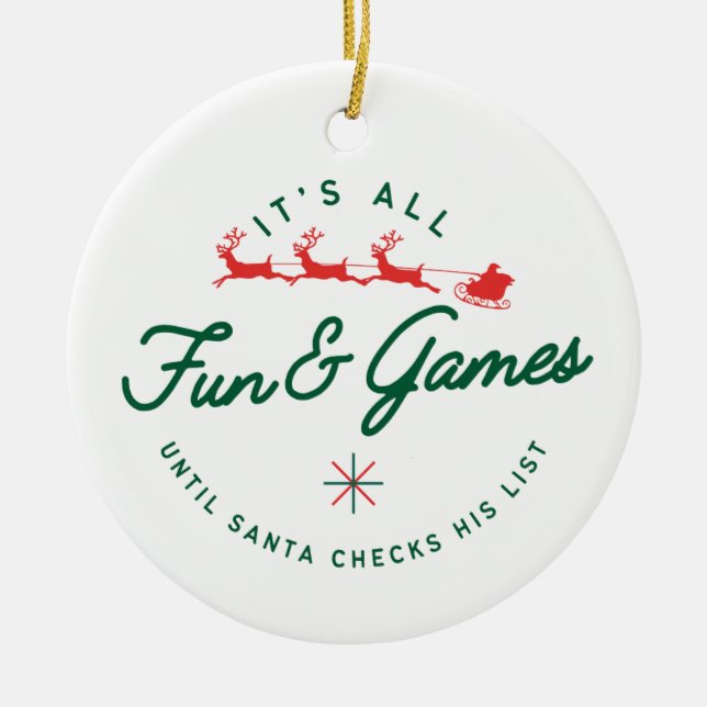 roligt och spel 2 julgransprydnad keramik (Framsidan)