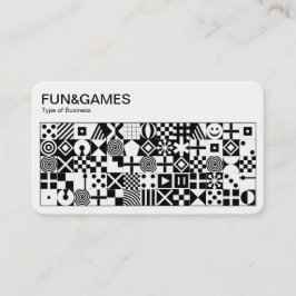 Roligt och spel - vit på svart visitkort