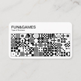 Roligt och spel - vit på svart visitkort