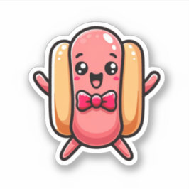 Roligt och spelande hotdog klistermärken