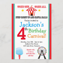 Roligt- och spelkarnivalspartisinbjudan (primär) inbjudningar