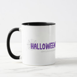 Roligt och Spooky Halloween Lettering med Broom Mugg