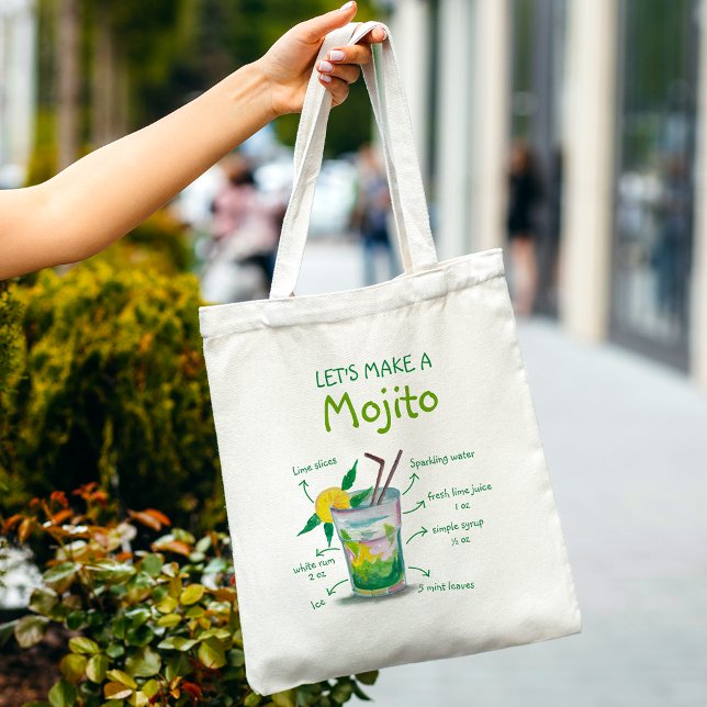 Roligt och Trendig Mojito Recept Tote Bag Gift Tygkasse (Skapare uppladdad)