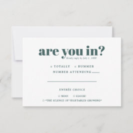 Roligt och udda bröllops-RSVP | 70-tals typografi Meddelande