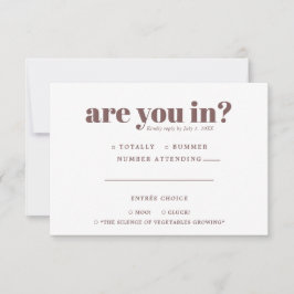 Roligt och udda bröllops-RSVP | 70-tals typografi Meddelande
