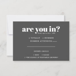 Roligt och udda bröllops-RSVP | 70-tals typografi Meddelande