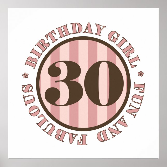 Roligt- och uppmjukande 30års födelsedag-gåvor poster (Framsidan)