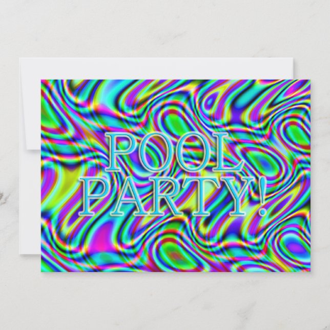 Roligt och Vågigt Bassäng Party! Inbjudningar (Framsida)