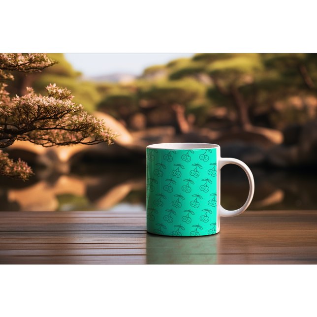 Roligt och Vibrant Cherry Mönster Coffee Mugg (Skapare uppladdad)