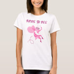 Roligt Offert Rosa Bride to Bee Typography Tecknad T Shirt<br><div class="desc">Roligt till bära för hönsen eller bachelorette-festen. Den här söta designen har rosa typografi Bride att vara med ett motiv för en kute tecknad.</div>