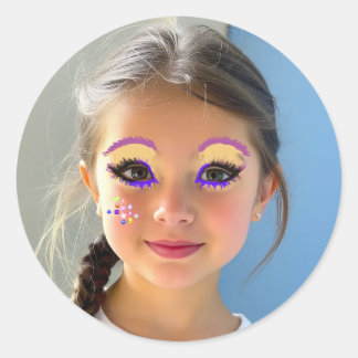 Roligt ögonmakeup Klassisk rund sticker Runt Klistermärke