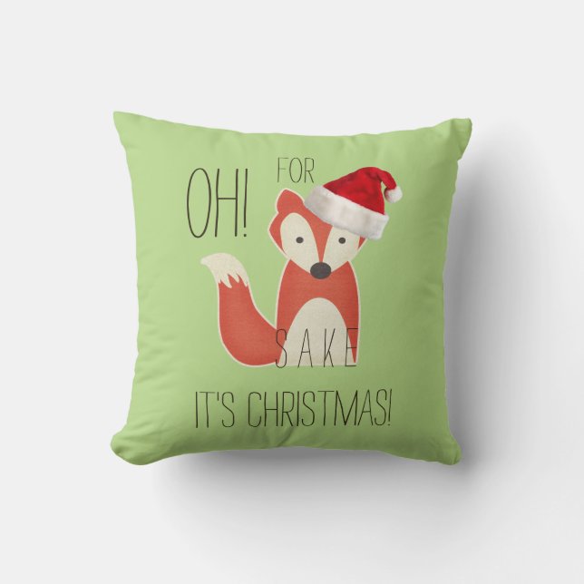 Roligt Oh för rävSake är det jul Kudde (Framsida)