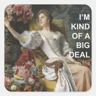 Roligt Öka textcitattecken + Vintage Porträtt Fyrkantigt Klistermärke